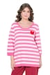 Úpletové tričko, Comfort střih, pruhy, odepínací brož srdce