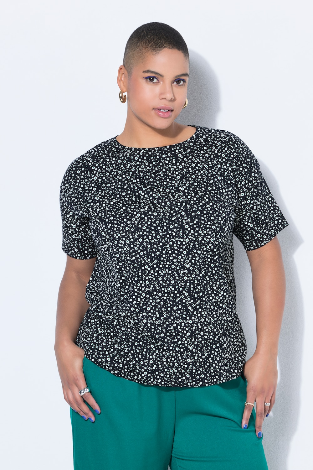 Thumbnail - Große Größen T-Shirt, Damen, schwarz, Größe: 46/48, Baumwolle, Studio Untold