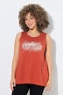 Top, áčkový střih, nápis EXPLORE, kulatý výstřih, bez rukávů