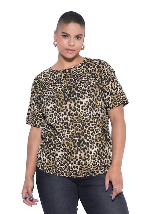 Tričko, ovesrize, leopardí vzor