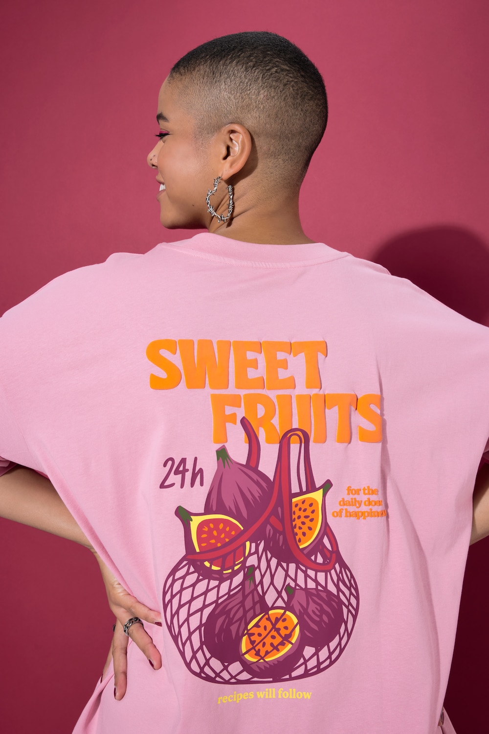 T-Shirt, oversized, Fruits-Print