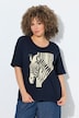 T-shirt, zebra, oversize, rund ringning, halvlång ärm