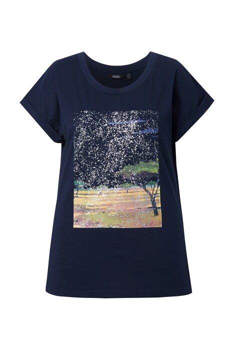 Tričko, oversize střih, kulatý výstřih, polo rukávy