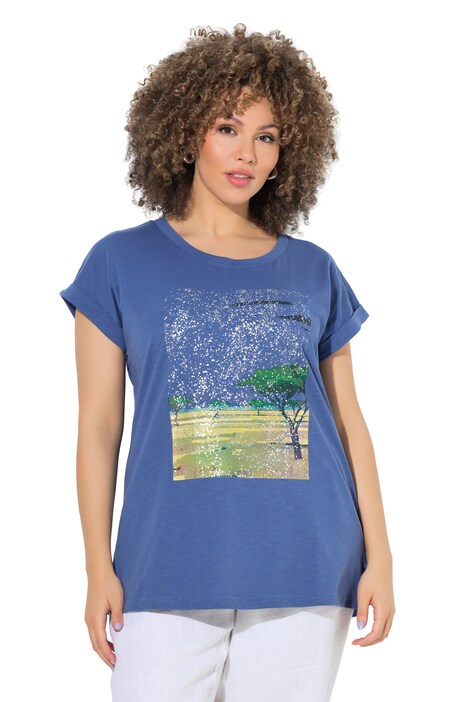 Tričko, oversize střih, kulatý výstřih, polo rukávy