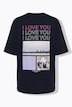 T-shirt, oversized, fotoprint met statement