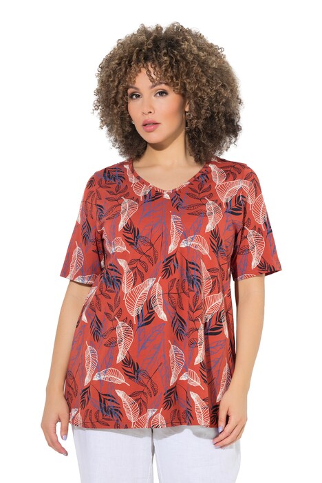 Tričko, plisé detaily, výstřih do V, krátký rukáv