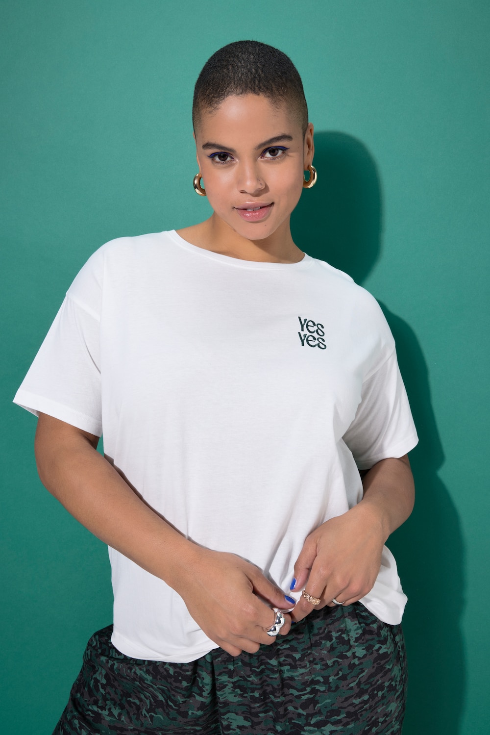 T-shirt, oversized, statement-borduursel