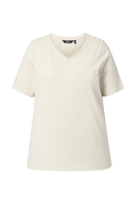 Tričko, Výšivky, klasický střih, V-výstřih, Polo rukávy