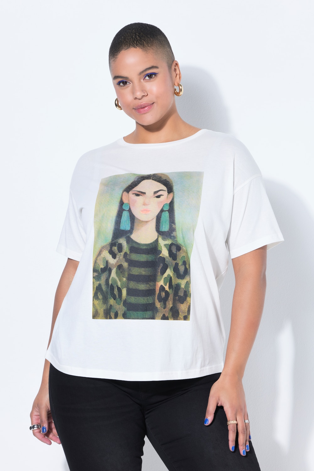 T-shirt, oversized, vrouwen-motief
