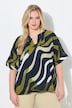 Tunika, volný střih, potisk vln, kulatý/hranatý výstřih