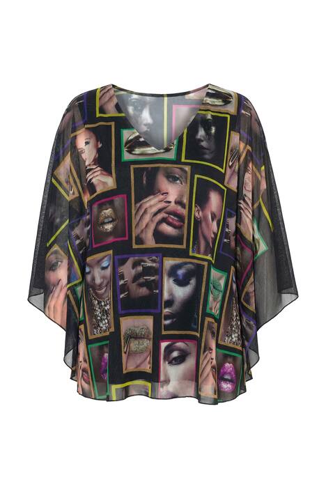 Síťovaná halenka, široký střih, vzor žen