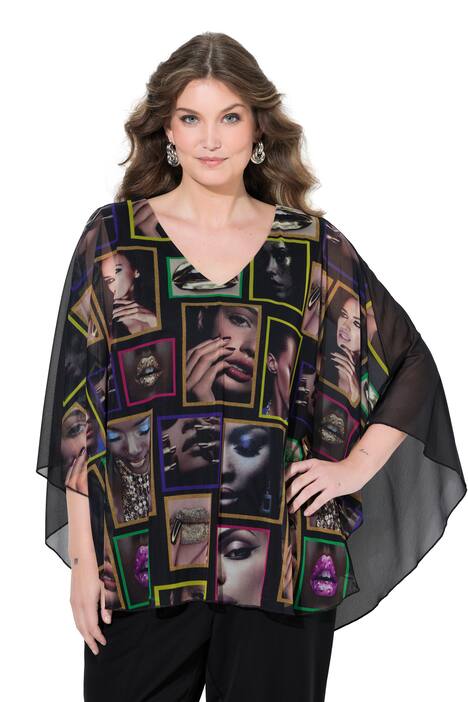 Síťovaná halenka, široký střih, vzor žen