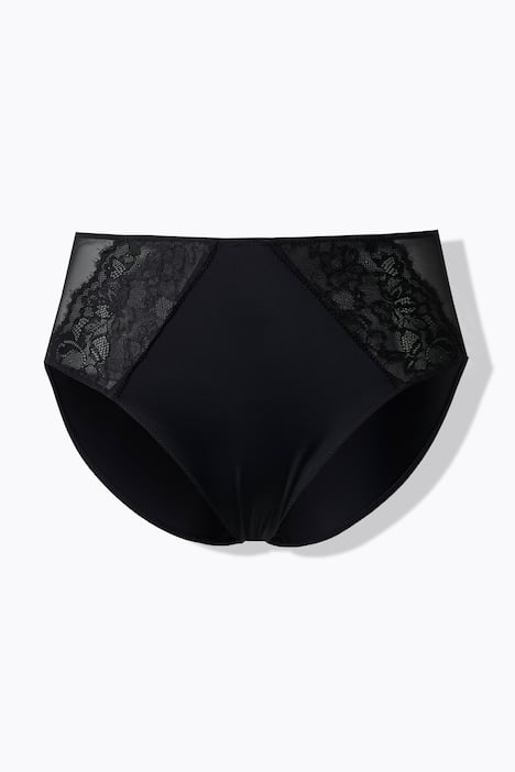 Culotte midi avec empiècement en dentelle, liseré fantaisie