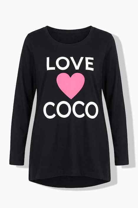 T-Shirt, A-Linie, Love Coco Herz-Motiv, Langarm