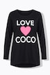 T-Shirt, A-Linie, Love Coco Herz-Motiv, Langarm