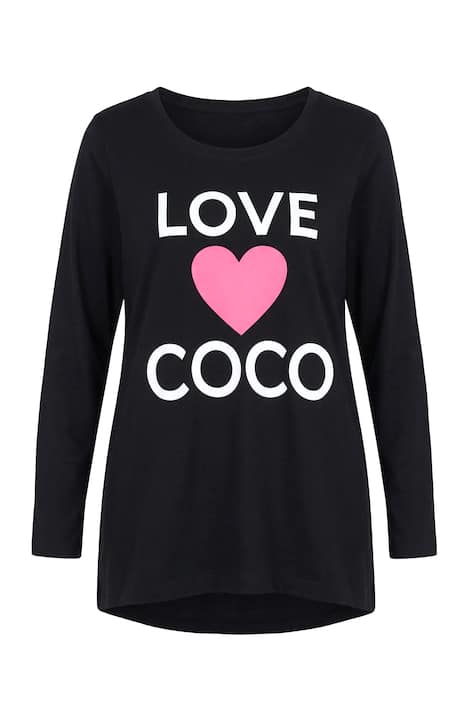 Tričko, A střih, motiv srdce Love Coco, dlouhé rukávy