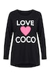 Tričko, A střih, motiv srdce Love Coco, dlouhé rukávy