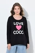 T-Shirt, A-Linie, Love Coco Herz-Motiv, Langarm