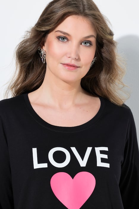 T-Shirt, A-Linie, Love Coco Herz-Motiv, Langarm