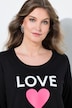 T-Shirt, A-Linie, Love Coco Herz-Motiv, Langarm