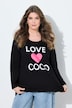 T-Shirt, A-Linie, Love Coco Herz-Motiv, Langarm