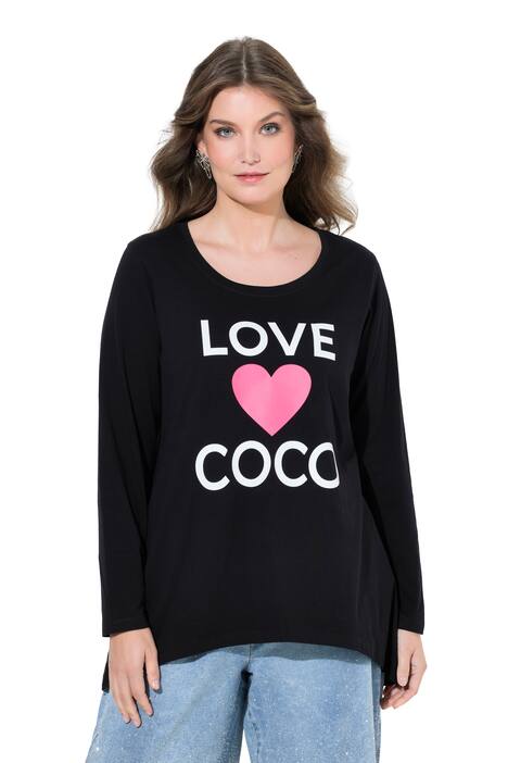 Tričko, A střih, motiv srdce Love Coco, dlouhé rukávy