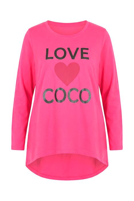 Tričko, A střih, motiv srdce Love Coco, dlouhé rukávy