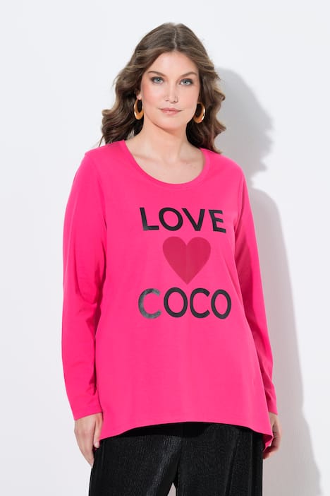 T-Shirt, A-Linie, Love Coco Herz-Motiv, Langarm