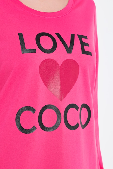 T-Shirt, A-Linie, Love Coco Herz-Motiv, Langarm