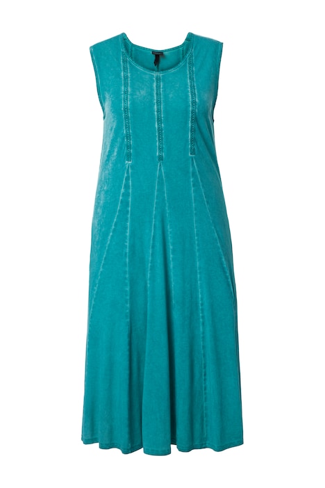 Midi šaty, ozdobné stuhy, godetové záhyby, V výstřih, bez rukávů