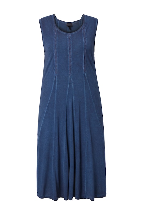 Midi šaty, ozdobné stuhy, godetové záhyby, V výstřih, bez rukávů