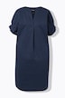 Kleid, Zierfalte, Tunika-Ausschnitt, Oversized, Halbarm
