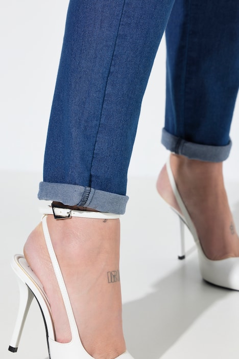 Hose, Tapered Fit, Taschen mit Rüsche