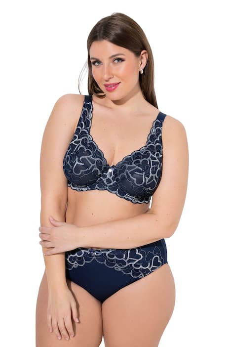 Podprsenka s kosticemi, srdíčka, krajka, košíčky B–F