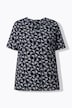 T-Shirt, gemustert, A-Linie, Tunika-Ausschnitt, Halbarm