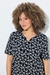 T-Shirt, gemustert, A-Linie, Tunika-Ausschnitt, Halbarm
