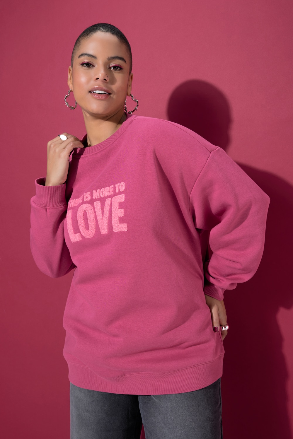 Sweatshirt, Oversize Shape, Frottee Statement LOVE