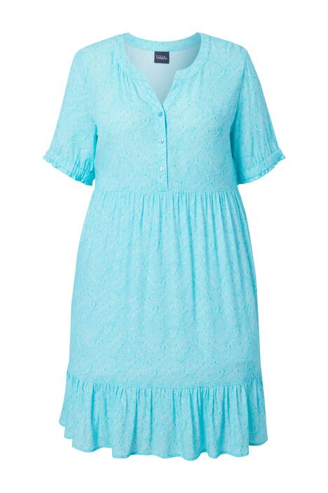 Šaty, listy, áčkový střih, tunikový výstřih, polodlouhý rukáv