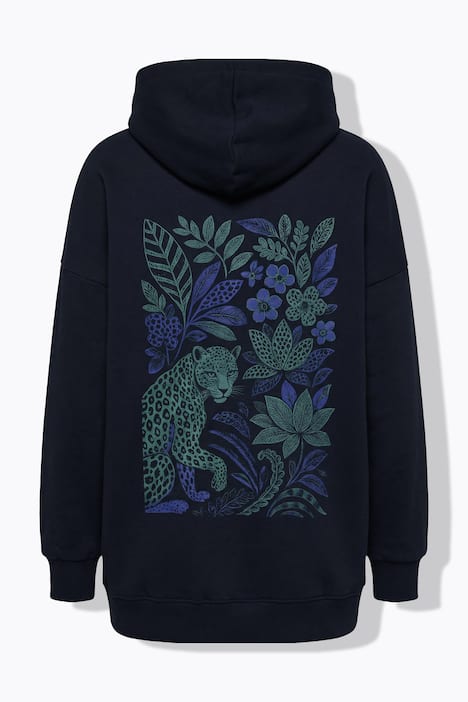 Bluza z kapturem, oversize, kaptur, nadruki w panterkę