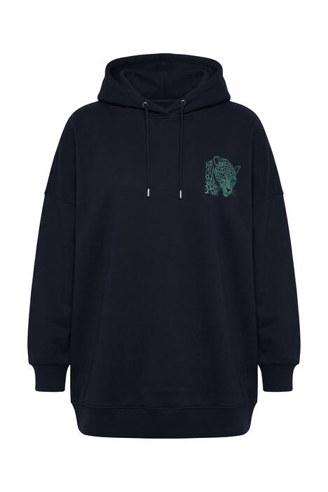 Mikina s kapucí, oversize, zvířecí potisk