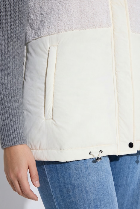 Weste, Teddyfleece , A-Linie, Kapuze, ärmellos