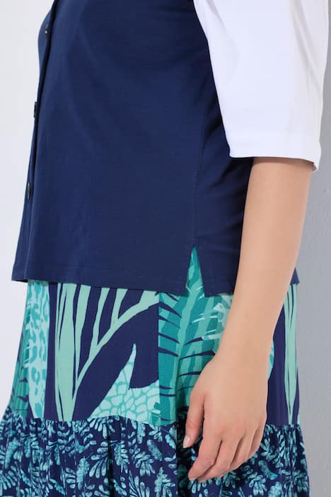 Jersey-Weste, Flammjersey, V-Ausschnitt, ärmellos