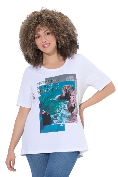 Tričko, fotografický motiv, klasický střih, kulatý výstřih, polodlouhý rukáv