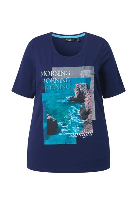 Tričko, fotografický motiv, klasický střih, kulatý výstřih, polodlouhý rukáv