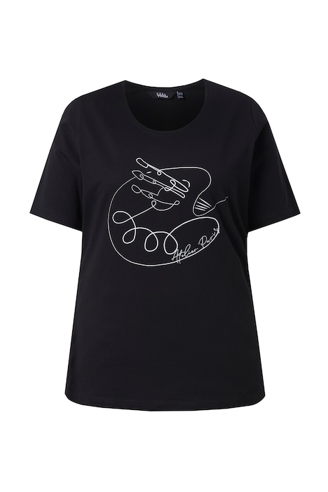 Tričko, potisk s motivem, klasický střih, kulatý výstřih, polodlouhý rukáv