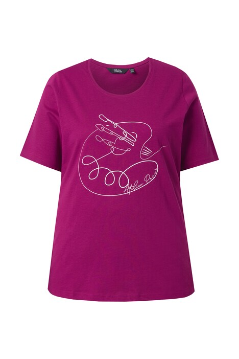 Tričko, potisk s motivem, klasický střih, kulatý výstřih, polodlouhý rukáv