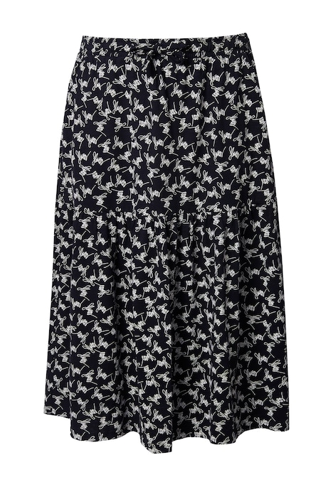 Maxi sukně, květiny, áčkový střih, elastický pas, volánkový lem