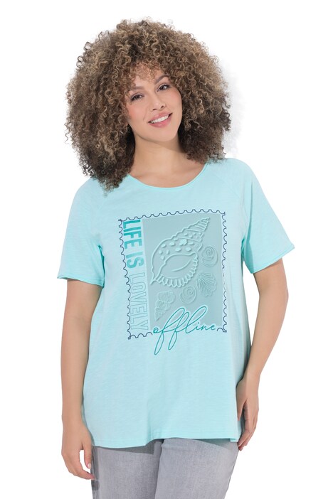 Tričko, mušle, áčkový střih, kulatý výstřih, polodlouhý rukáv