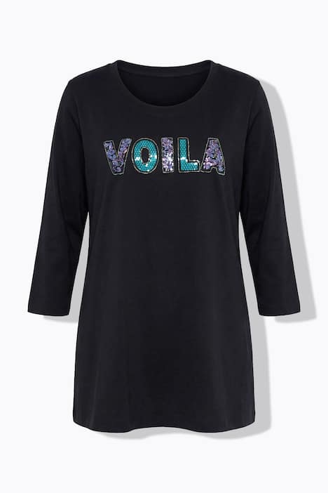 T-Shirt, A-Linie, VOILA Applikation, 3/4-Ärmel