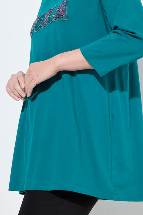 T-Shirt, A-Linie, VOILA Applikation, 3/4-Ärmel